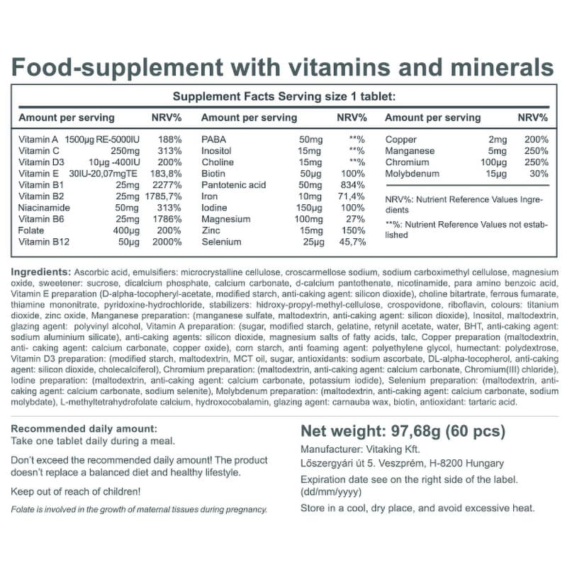 Vitaking - 9 Month Multivitamin - 60 Tabs