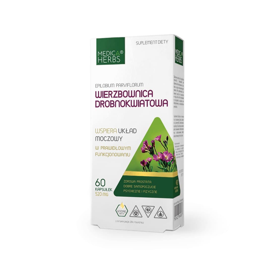 Medica Herbs - Willowherb 520mg - 60 Caps – Medica Herbs förpackning