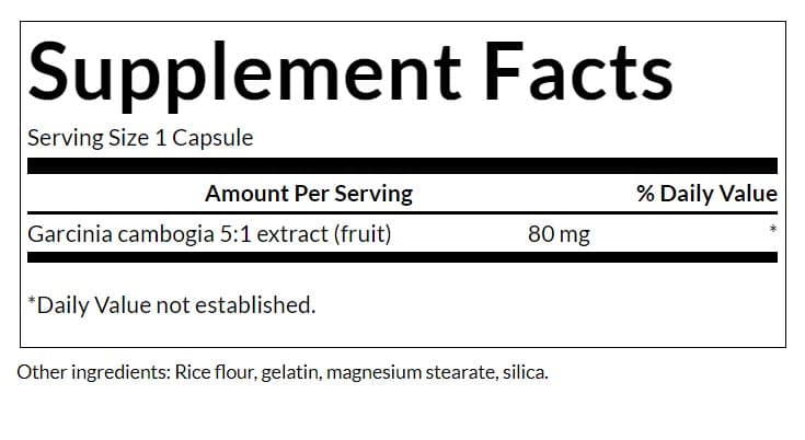 Swanson - Garcinia Cambogia 5:1 Uute - 60 Kapselia