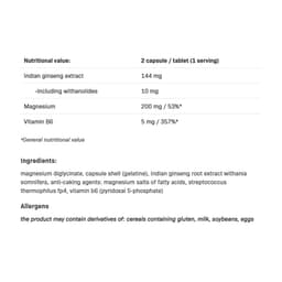 Allnutrition - Magnesium + Ashwagandha + B6 (P-5-P) - 100 Caps