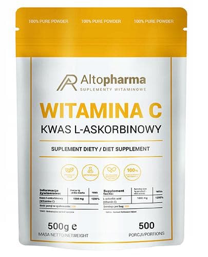 Altopharma - Vitamin C L-Ascorbic Acid - 500g – Altopharma förpackning