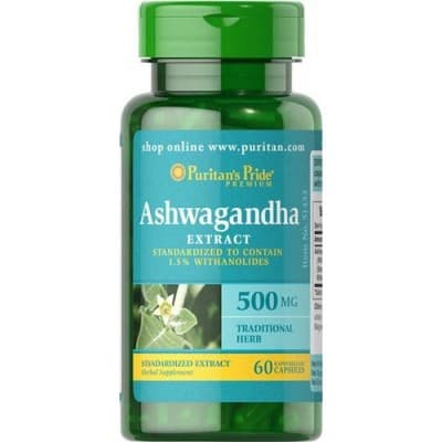 Puritan's Pride - Ashwagandha Extract - 60 Caps – Puritan's Pride förpackning