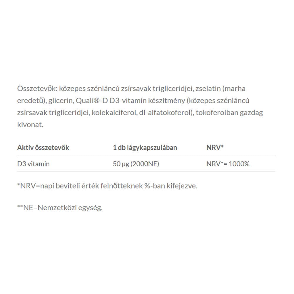 Jutavit - D3-Vitamin 2000 Ne - 40 Db (40 Sgels/Lágykapsúla)