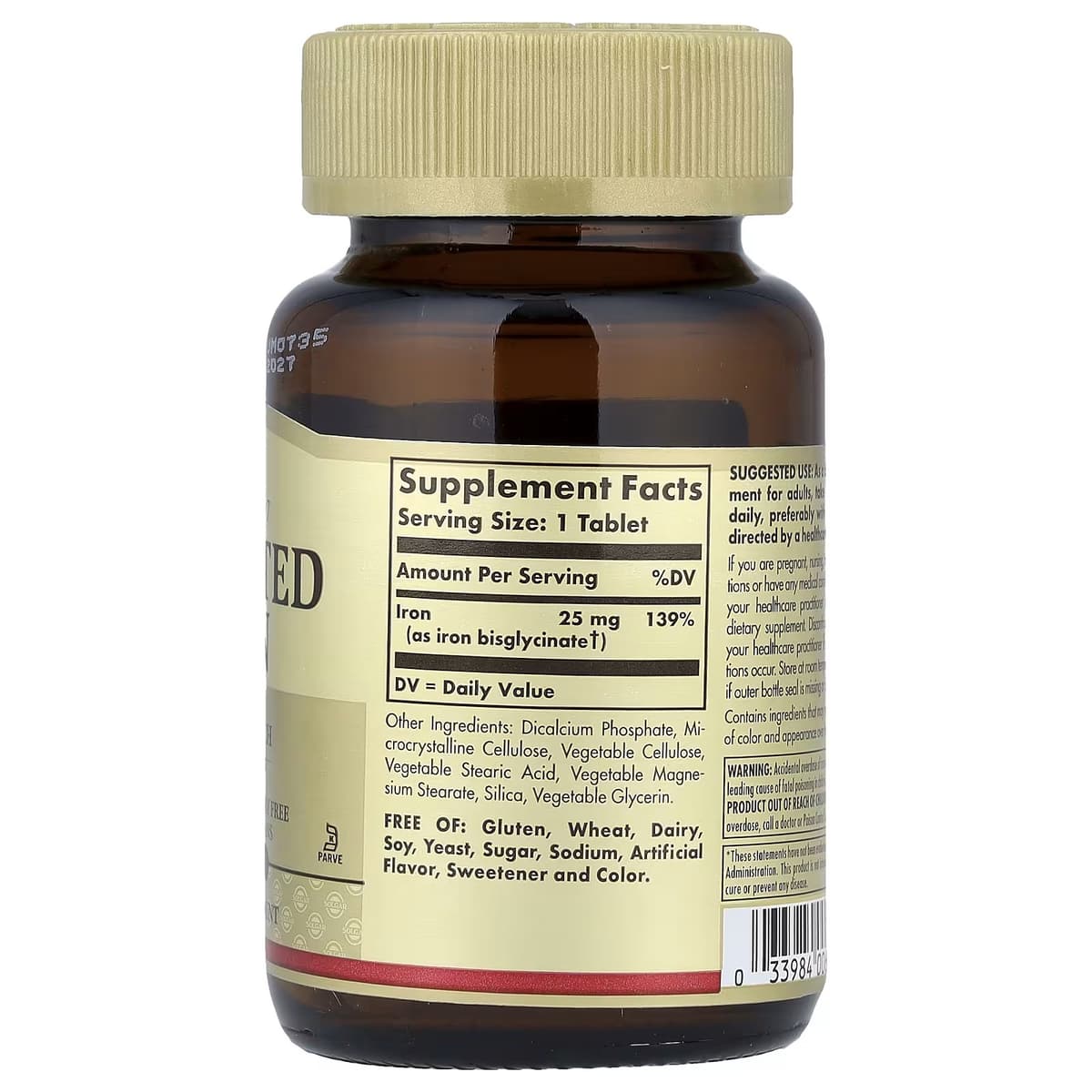 Solgar - Chelated Iron - 100 Tabs