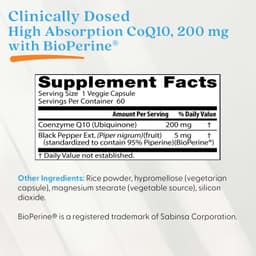 Doctor's Best - High Absorption CoQ10 with Bioperine 200mg - 60 Capsules