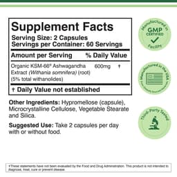 Double Wood Supplements - KSM-66 Ashwagandha - 120 kapselia