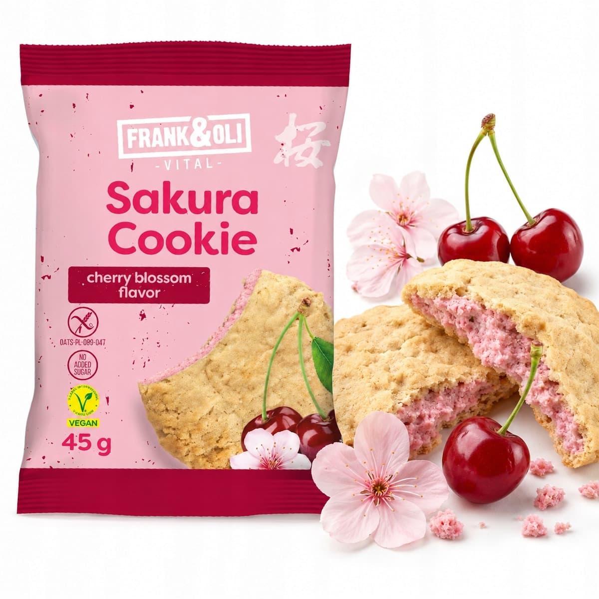 Frank&Oli - Sakura Cookie Cherry 45g – Frank&Oli förpackning