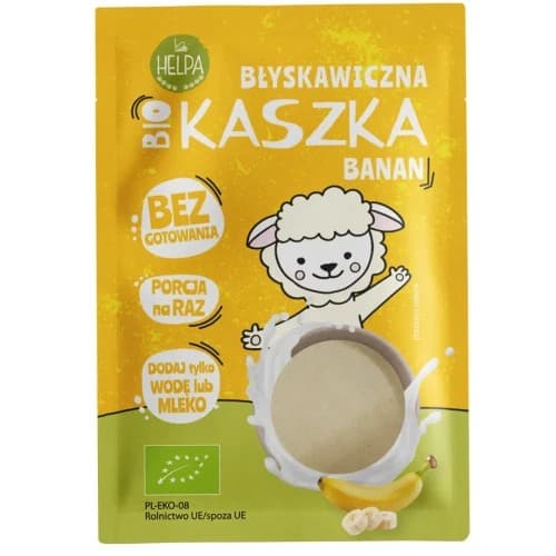 La Helpa - Havregröt - Ekologisk, snabbgröt, banan, 35 g – förpackning