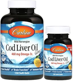 Carlson Labs - Wild Norwegian Cod Liver Oil Gems - 150 + 30 Sgels