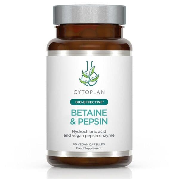 Cytoplan - Betaine & Pepsin - 60 vcaps – Cytoplan förpackning