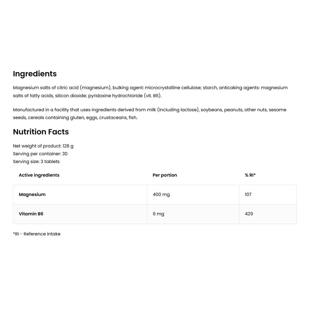 OstroVit - Magnesium Citrate 400 mg + B6