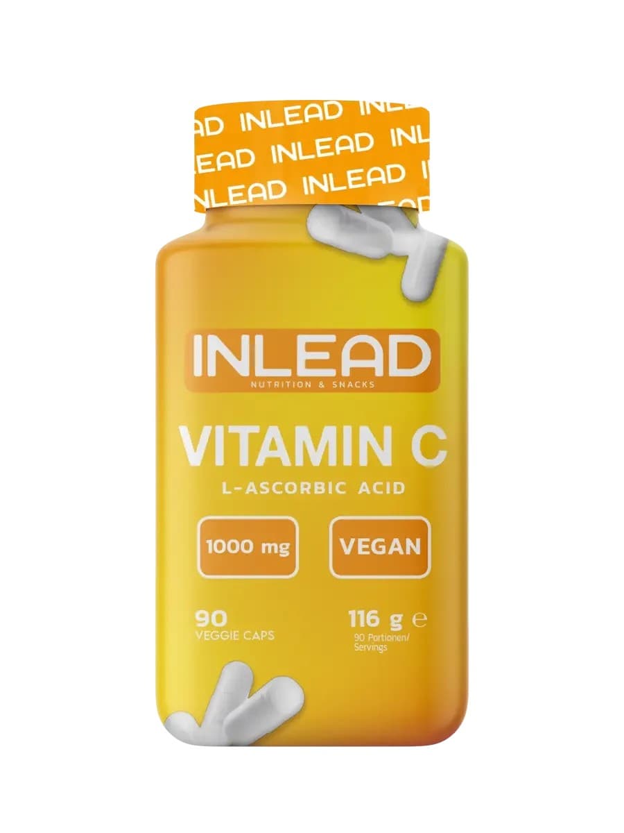 Inlead - Vitamin C - Neutral, 116 g (90 vegetabilske kapsler) – emballage