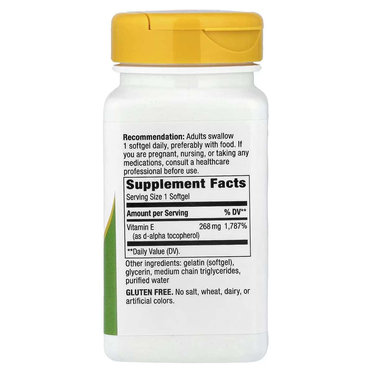 Nature's Way - Vitamin E D-Alpha Tocopherol - 100 Sgels