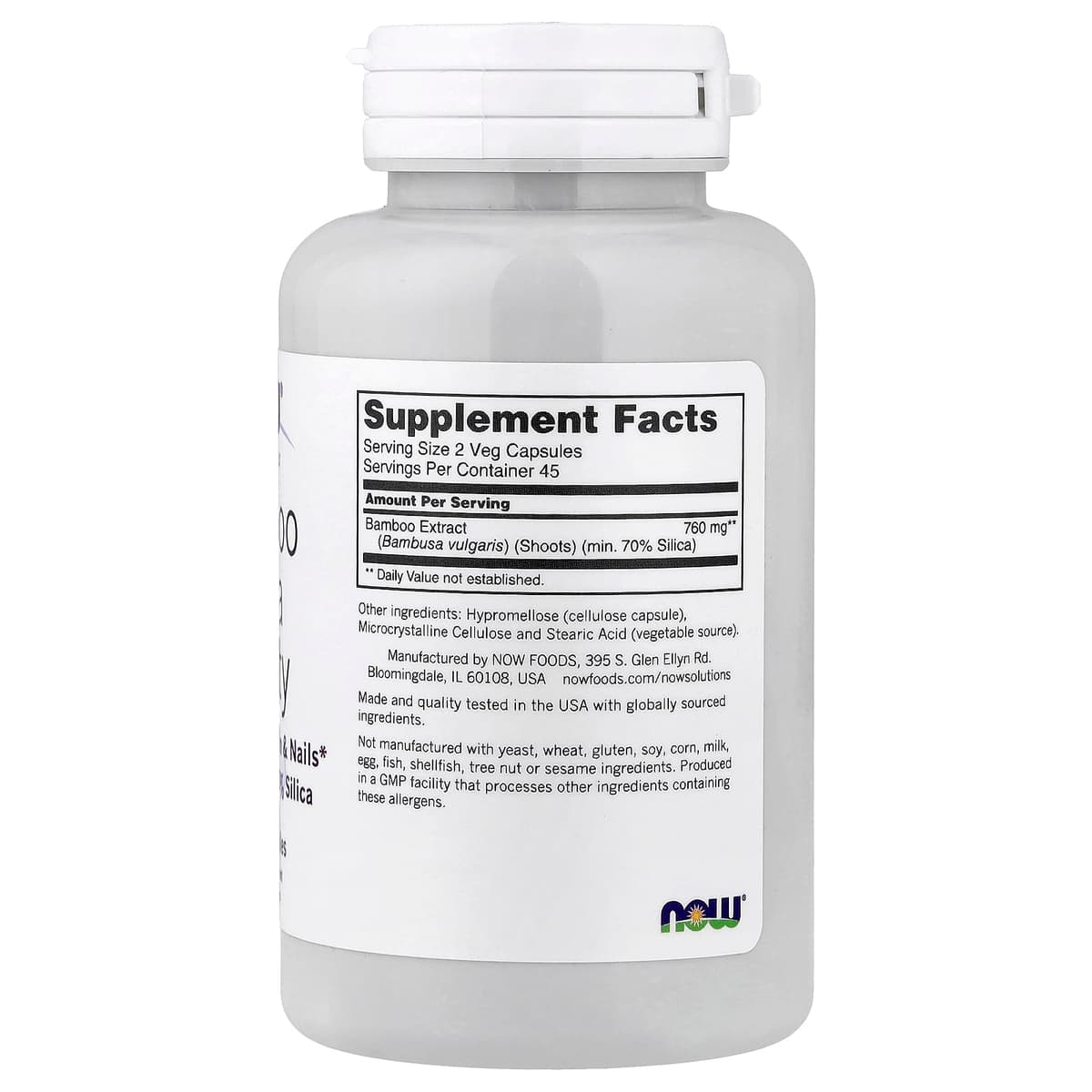 NOW Foods - Bamboo Silica Beauty - 90 Vcaps