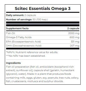 Scitec Nutrition - Omega 3 - 100 Sgels Caps