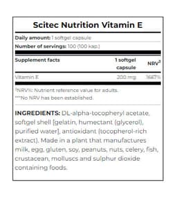 Scitec Nutrition - Vitamin E - 100 Sgels Caps