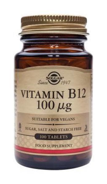 Solgar Vitamin B12 100mcg 100 Tabs – Solgar förpackning