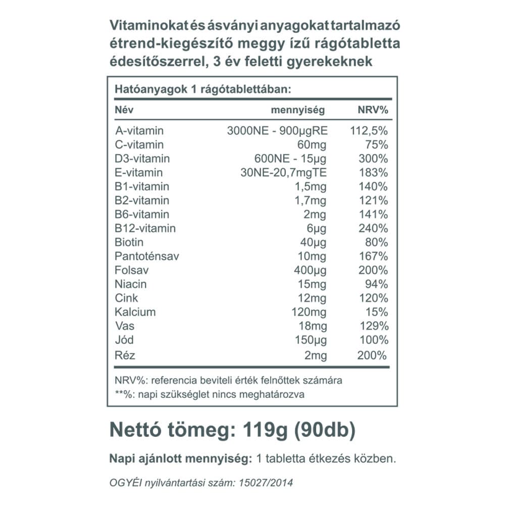Vitaking - Monivitamiini lapsille - 90 tablettia