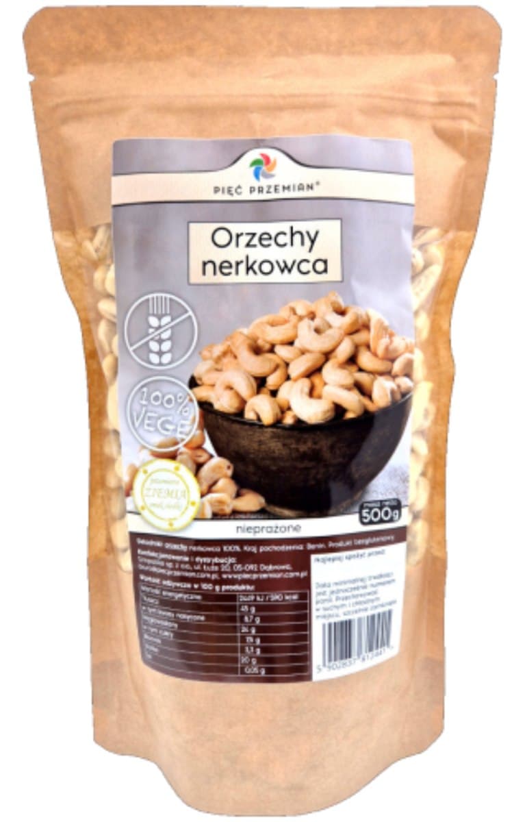 Pięć Przemian - Cashew Nuts - Premium Nuts – Pięć Przemian förpackning