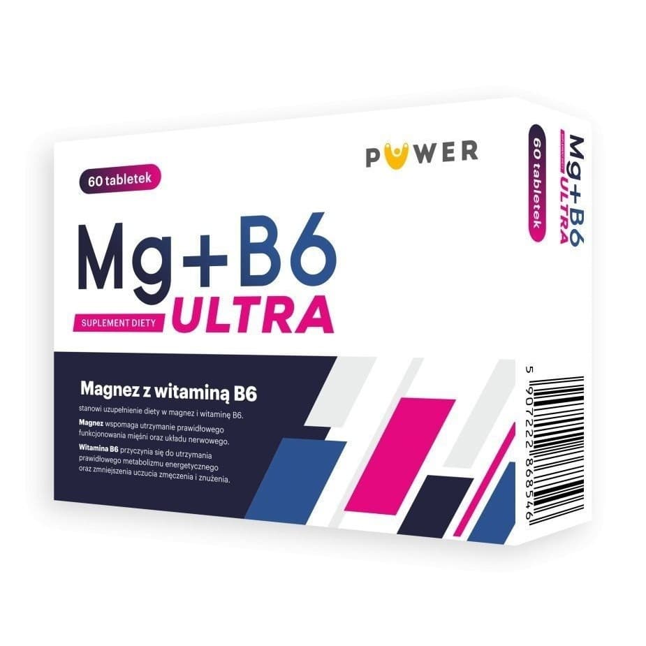POWER - Mg+B6 Ultra - 60 Tablets – POWER förpackning