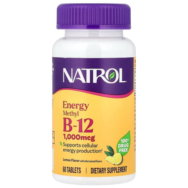 Natrol - Metyl-B12 - 1 µg, citron, 60 tuggtabletter – Natrol