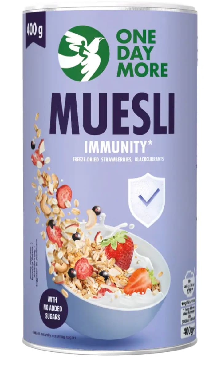 ONE DAY MORE - Muesli Immunity - 400g – One Day More förpackning