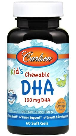 Carlson Labs - Kids Gummies DHA, 100mg Orange - 60 Sgels