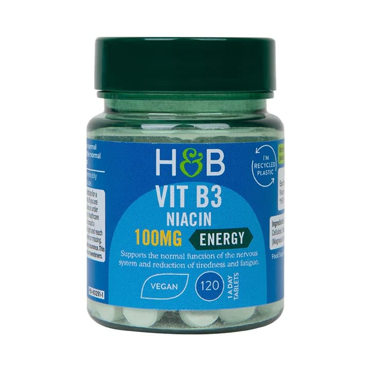 Holland & Barrett - Vitamin B3 Niacin - 120 Tabs – Holland & Barrett förpackning