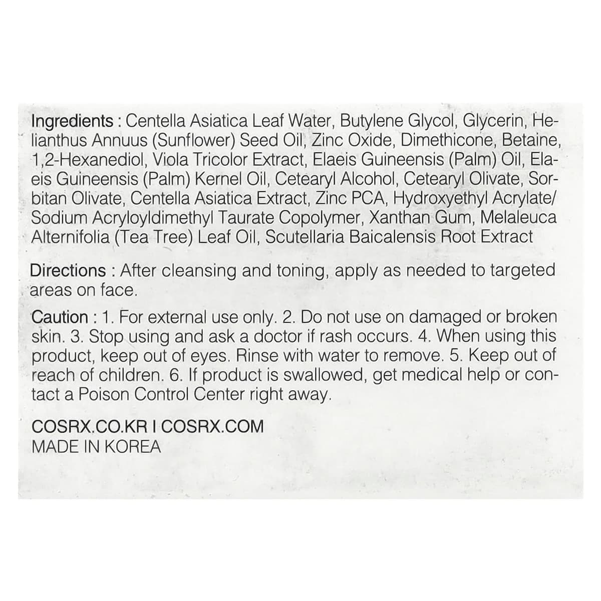 COSRX - Centella Blemish cream 30 ml