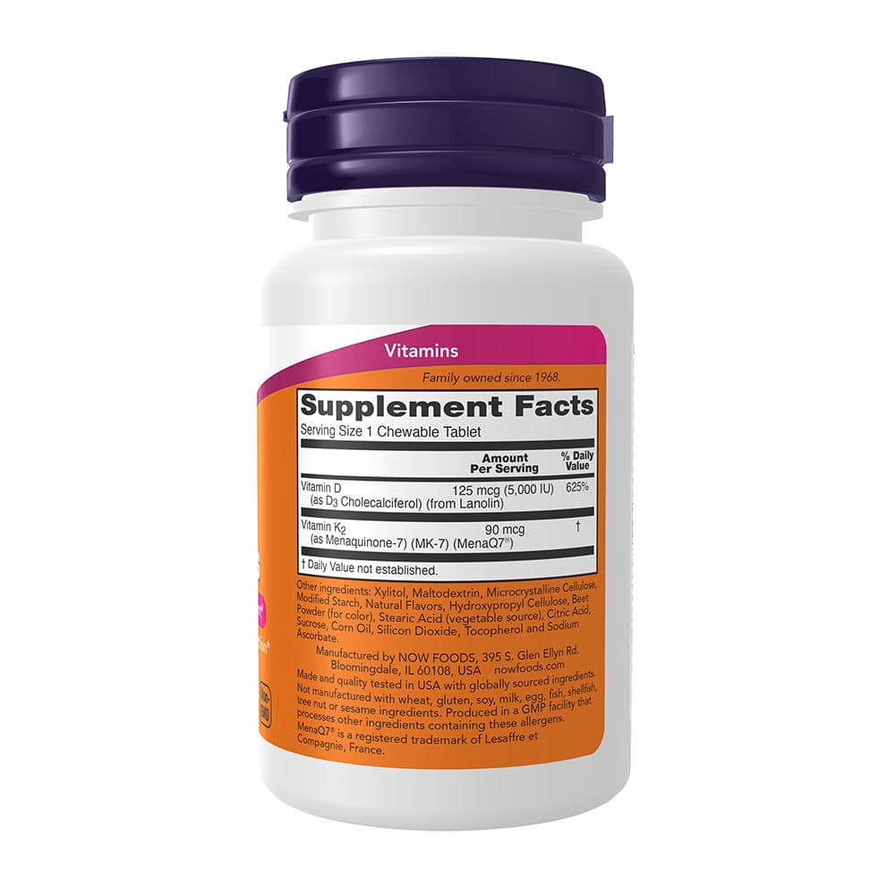 NOW Foods - D3 + K2 Gummies - 90 Gummies Tabs