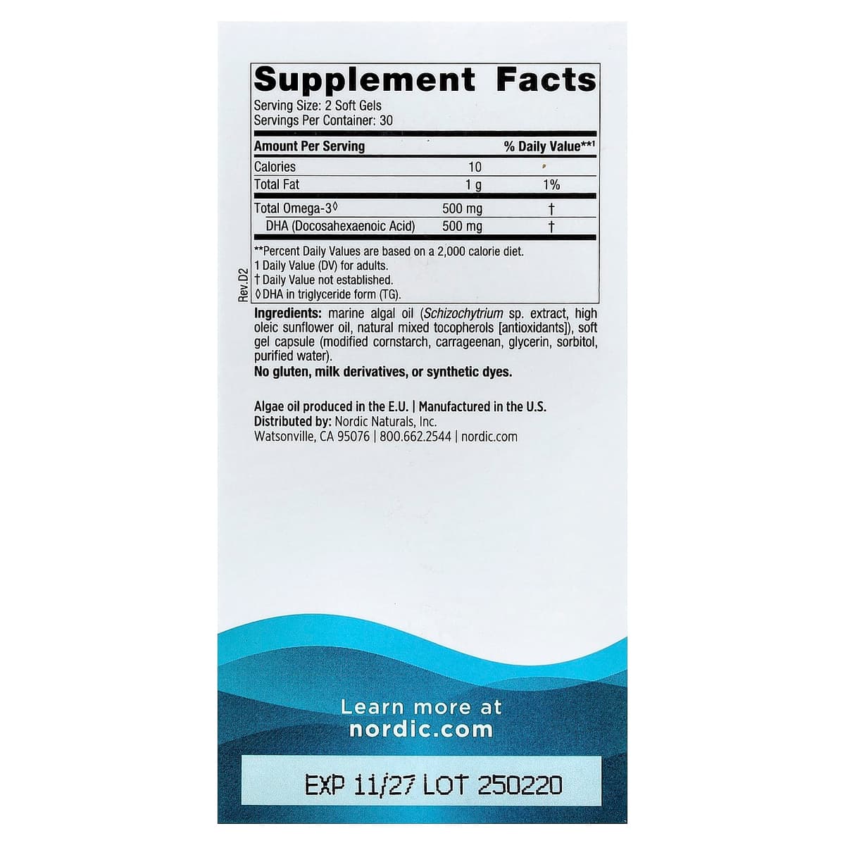 Nordic Naturals - Alga DHA - 30 Kapselia