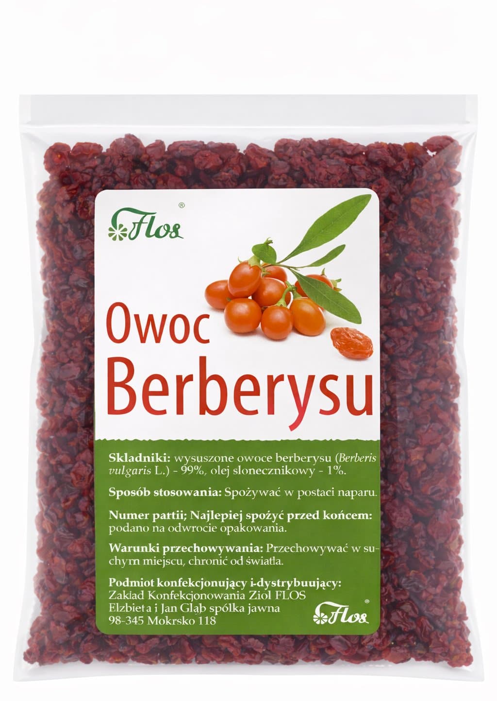Flos - Dried Barberry Fruit - 50g – Flos förpackning
