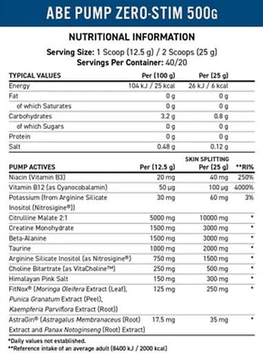 Applied Nutrition - ABE Pump - Blå hallon, 500 g