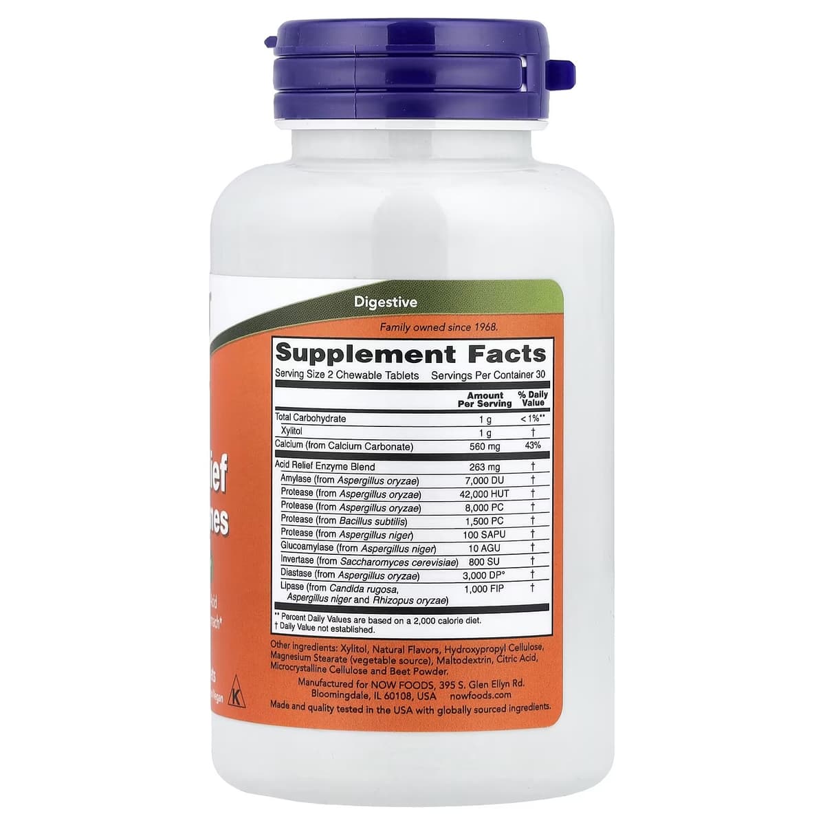 NOW Foods - Acid Relief With Enzymes - 60 Gummies (KORT DATUM 2026-11-30)