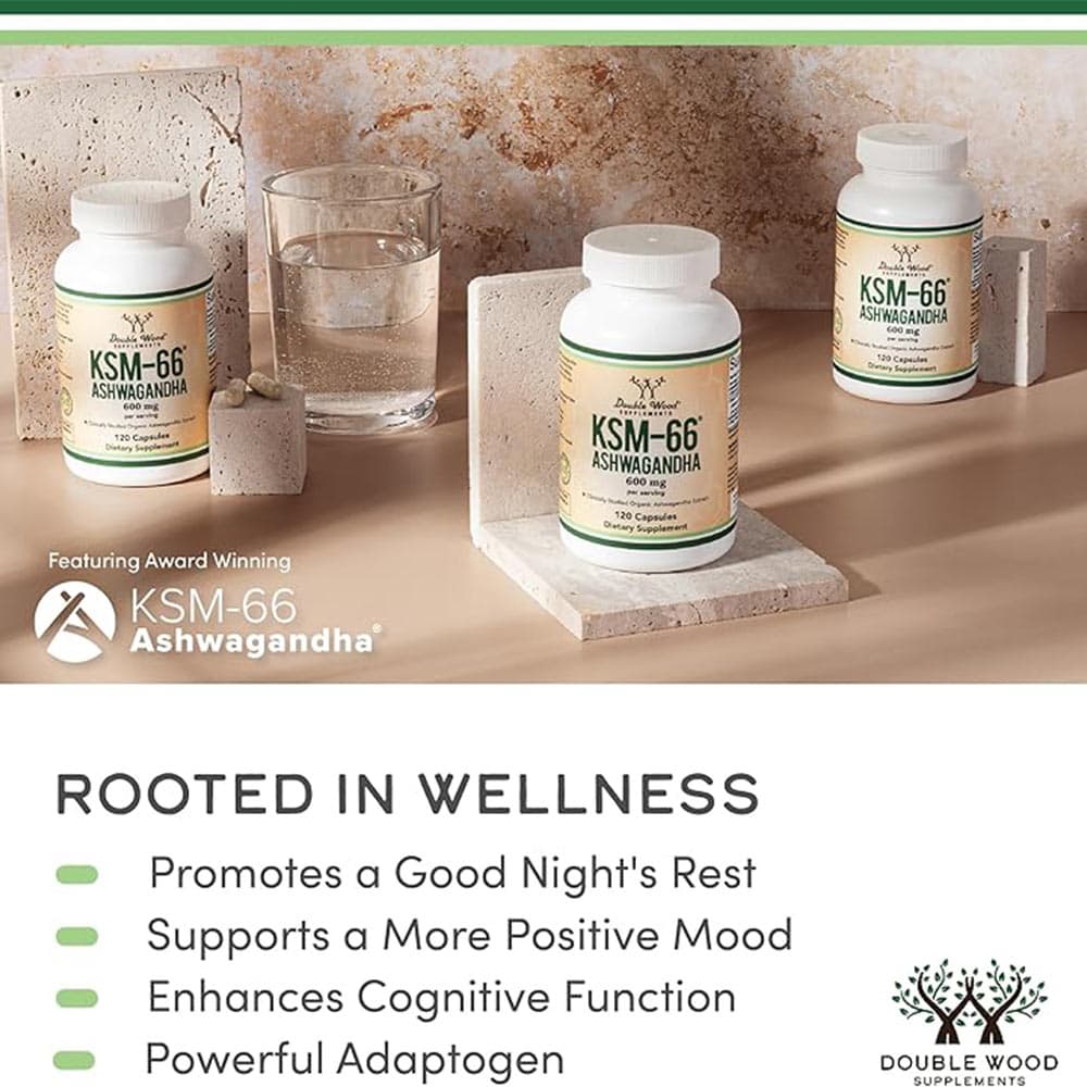 Double Wood Supplements - KSM-66 Ashwagandha - 120 Caps