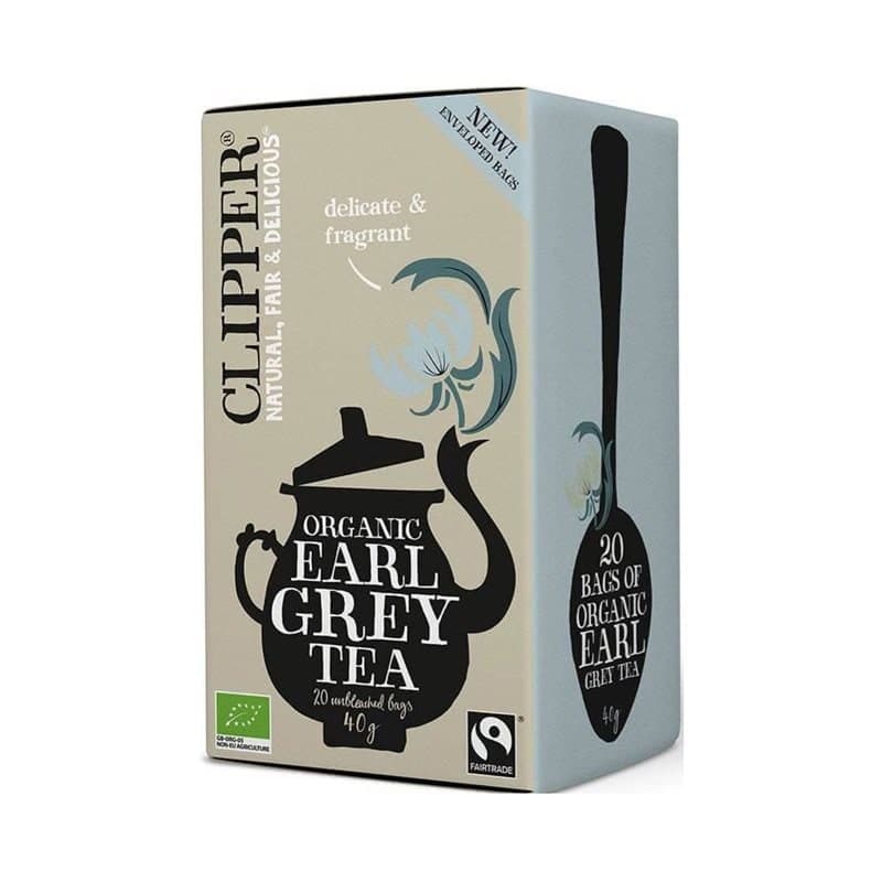 CLIPPER - Earl Grey Organic Tea - 40g (20 bags) – CLIPPER förpackning