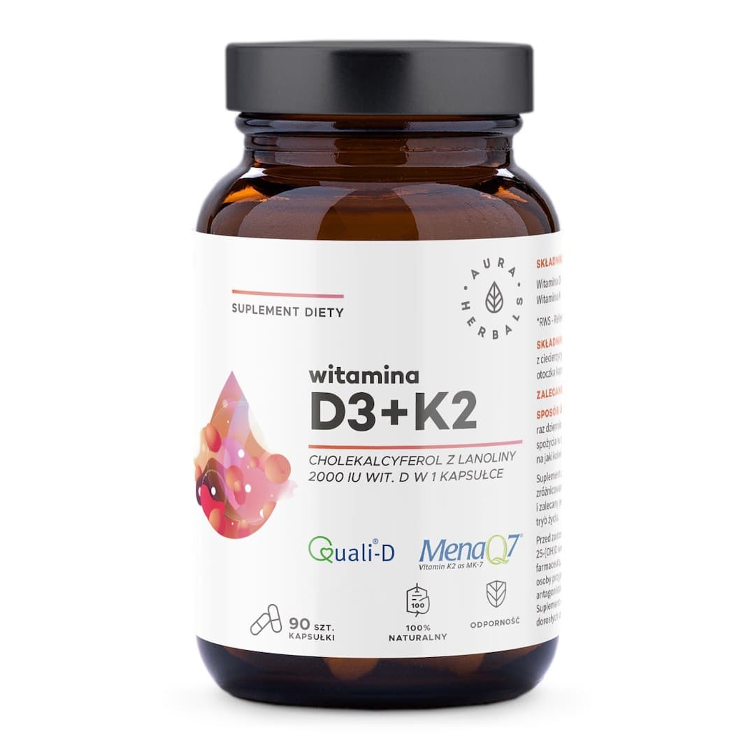 Aura Herbals - Vitamin D3+K2 - 90 capsules