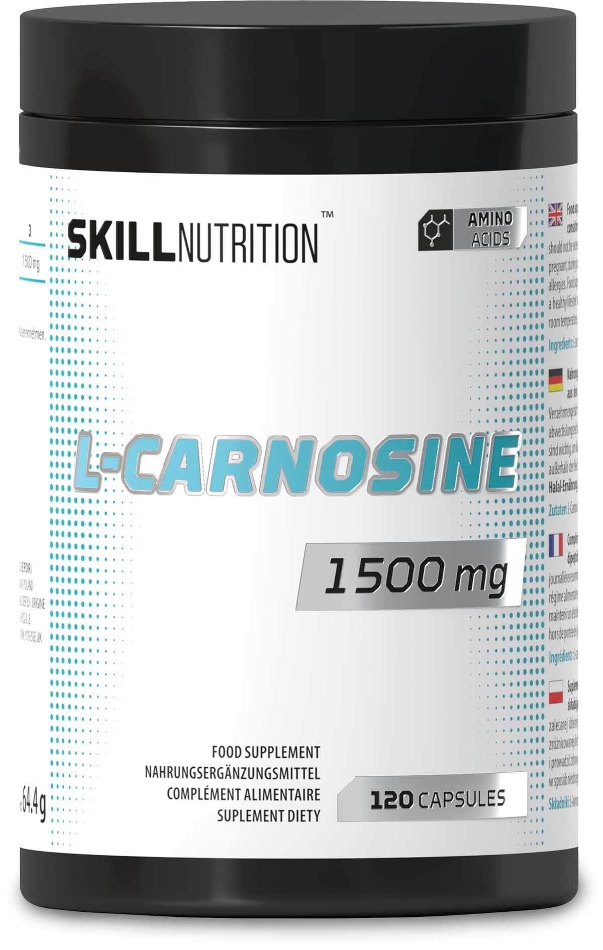 Skill Nutrition - L-Carnosine - 120 Capsules – Skill Nutrition förpackning