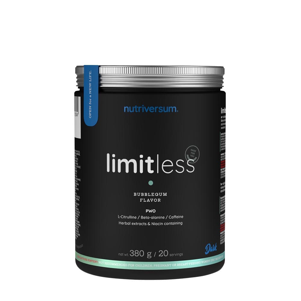 Nutriversum - Limitless PWO (Pre-Workout), Bubblegum - 380g – Nutriversum förpackning