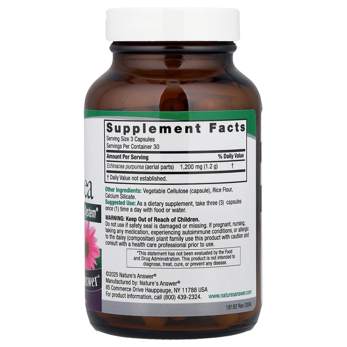 Nature's Answer - Echinacea Herb - 90 Vcaps