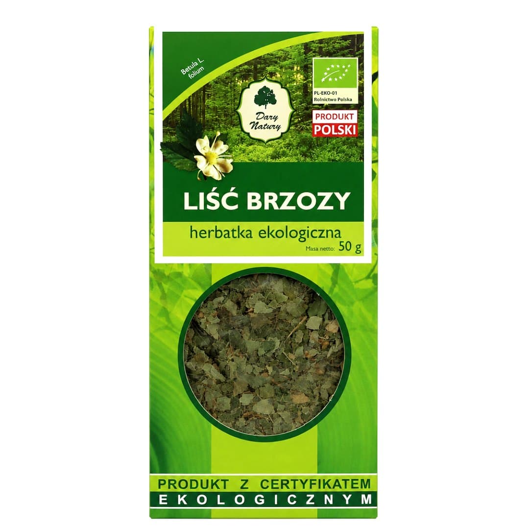 Dary Natury - Birch Leaf - Organic Herbal Tea - 50g – Dary Natury förpackning