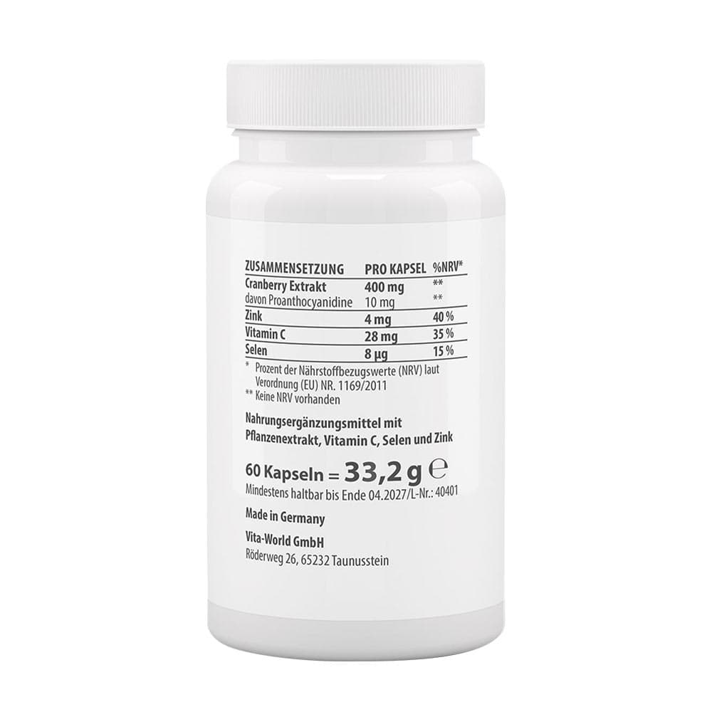 Vitaworld - Cranberry Vitamin C, Selenium, Zinc - 60 Caps