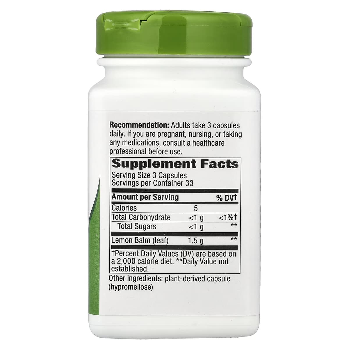 Nature's Way - Melissa Lemon Balm Leaf - 100 Vcaps