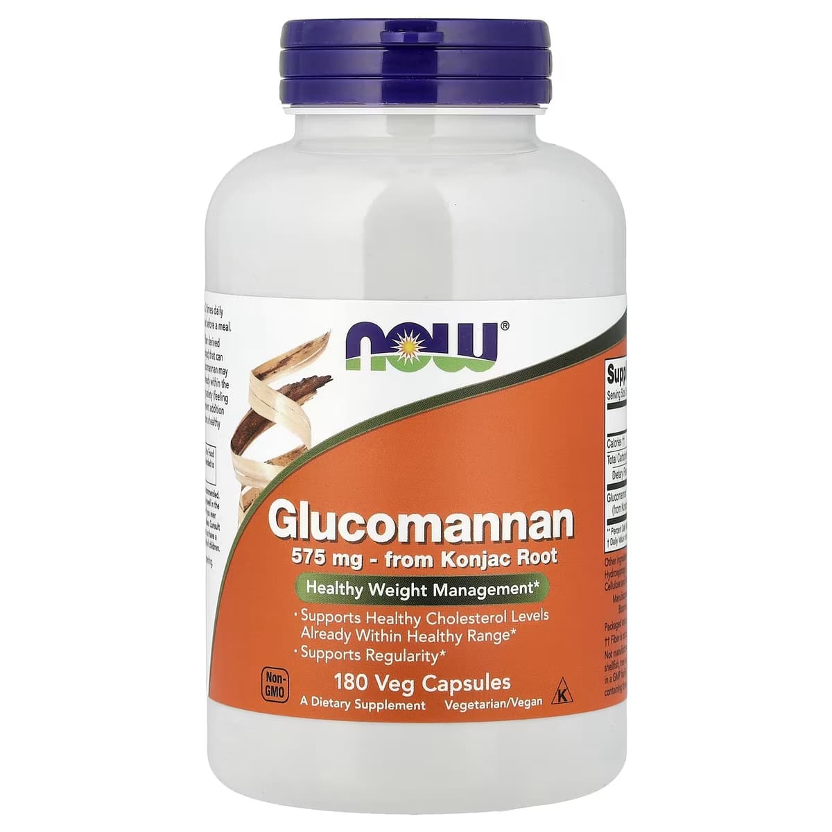 Now Foods - Glucomannan From Konjac Root, 575mg - 180 Caps