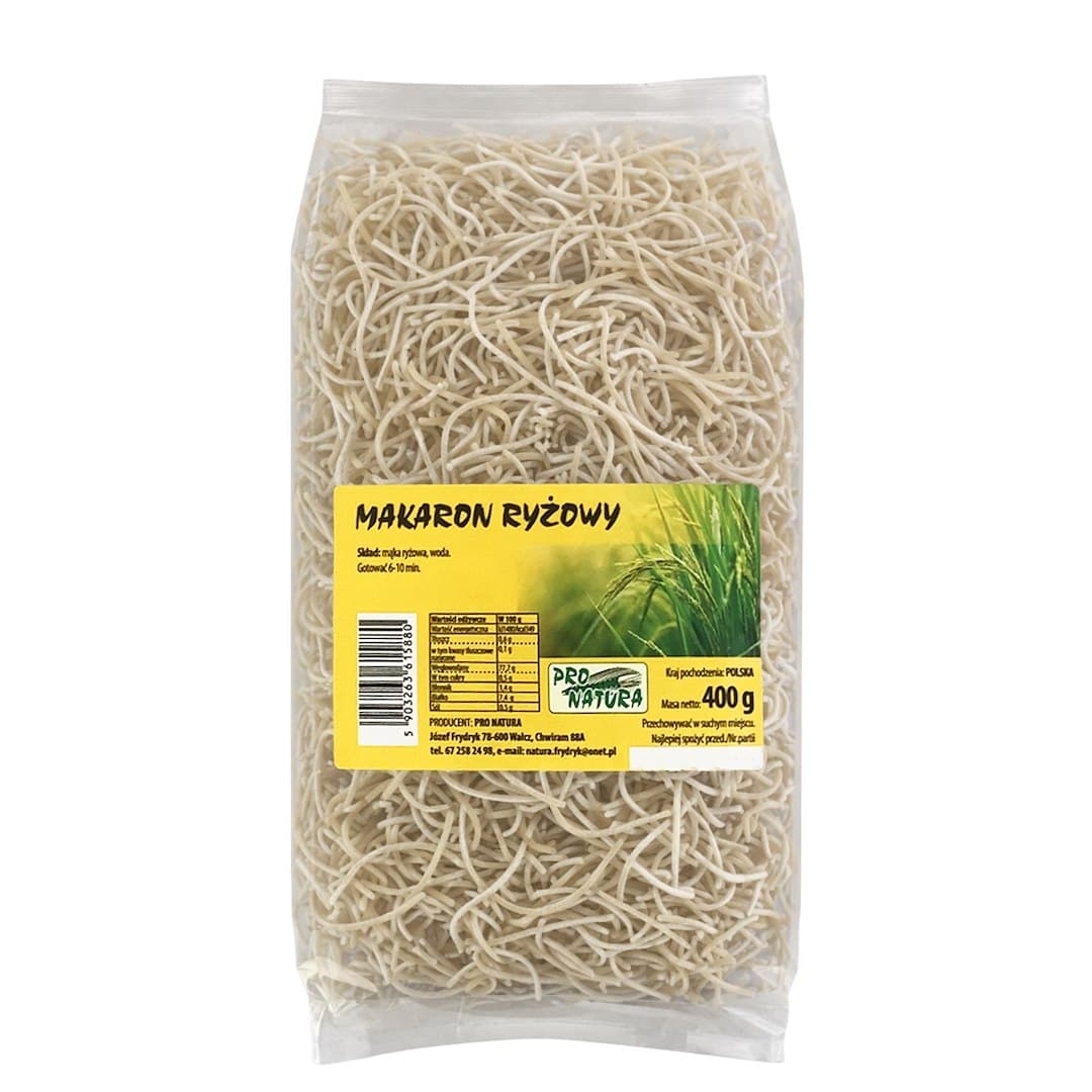 Pro Natura - Rice Pasta - 400g – Pro Natura förpackning