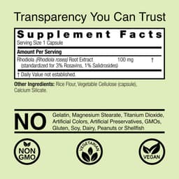Nature's Answer - Rhodiola Root, 100mg - 60 Vcaps