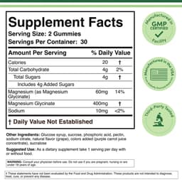 Double Wood Supplements - Magnesium Glycinate Gummies - 60 Gummies