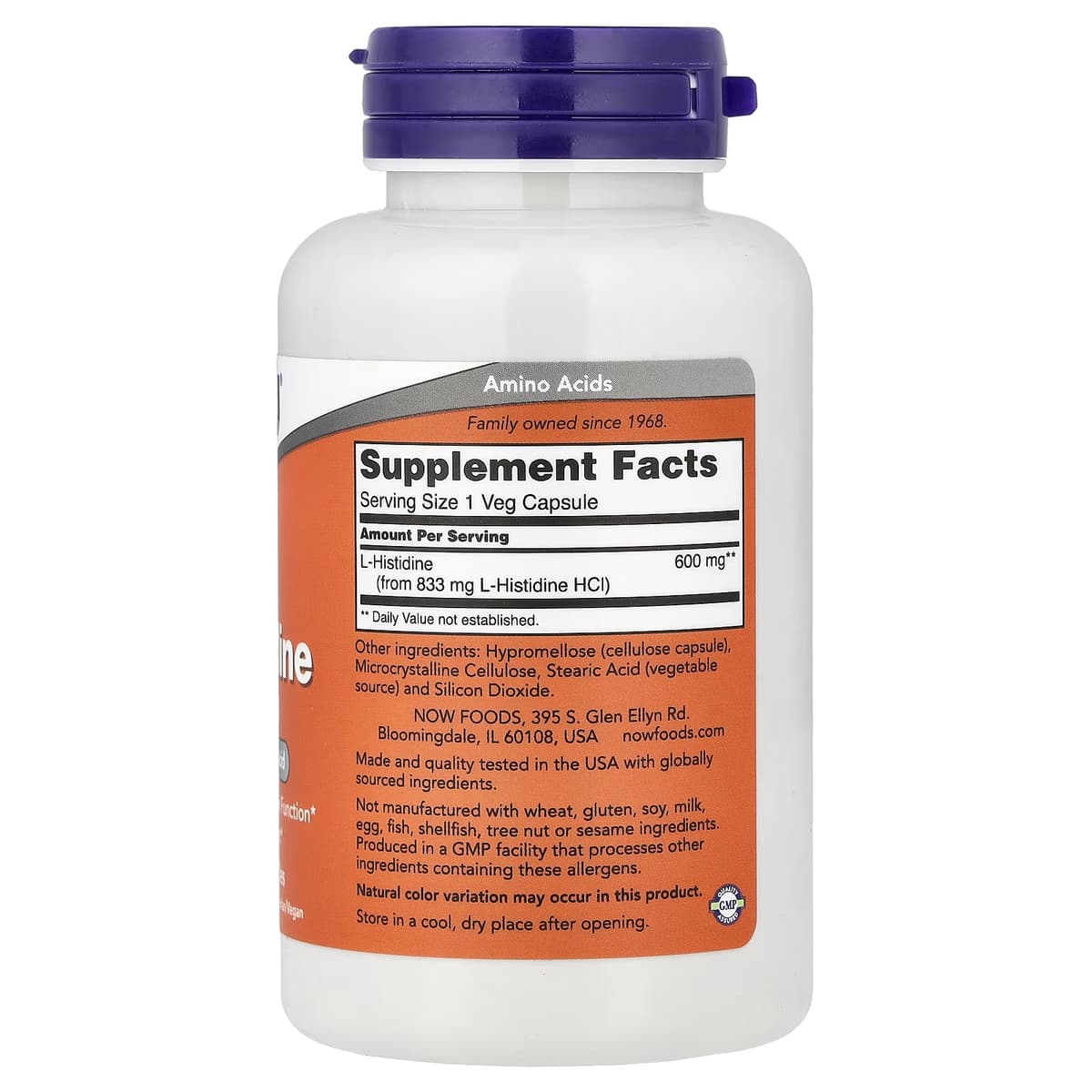 NOW Foods - L-Histidine - 60 Veg Capsules