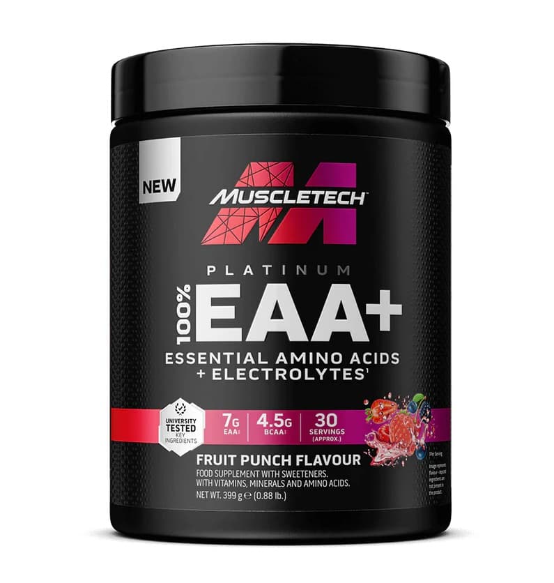 Muscletech - 100% Eaa+, Fruit Punch - 399g – Muscletech förpackning