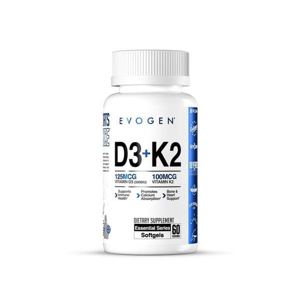 Evogen - Vitamin D3 + K2 - 60 mjukkapslar – förpackning